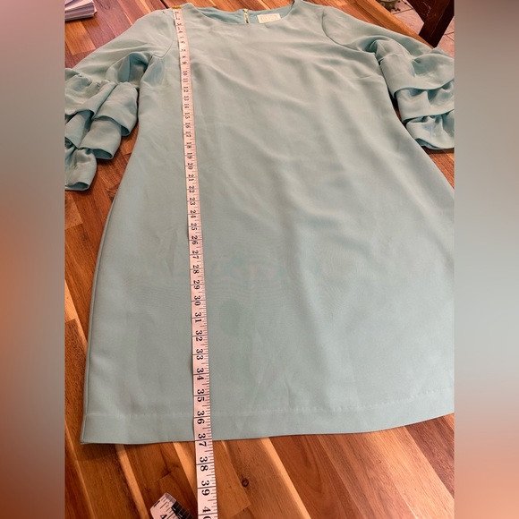 Sail to Sable| Ruffle Sleeve Turquoise Dress| Size 14 - Picture 7 of 9